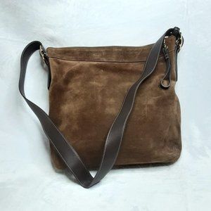 Coach Vintage Legacy Brown Suede Boho Bucket Shoulder Bag No.F3S 9324